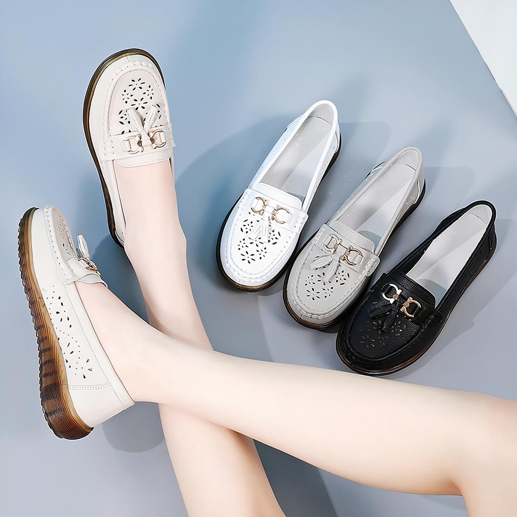 mocassin porté par une femme