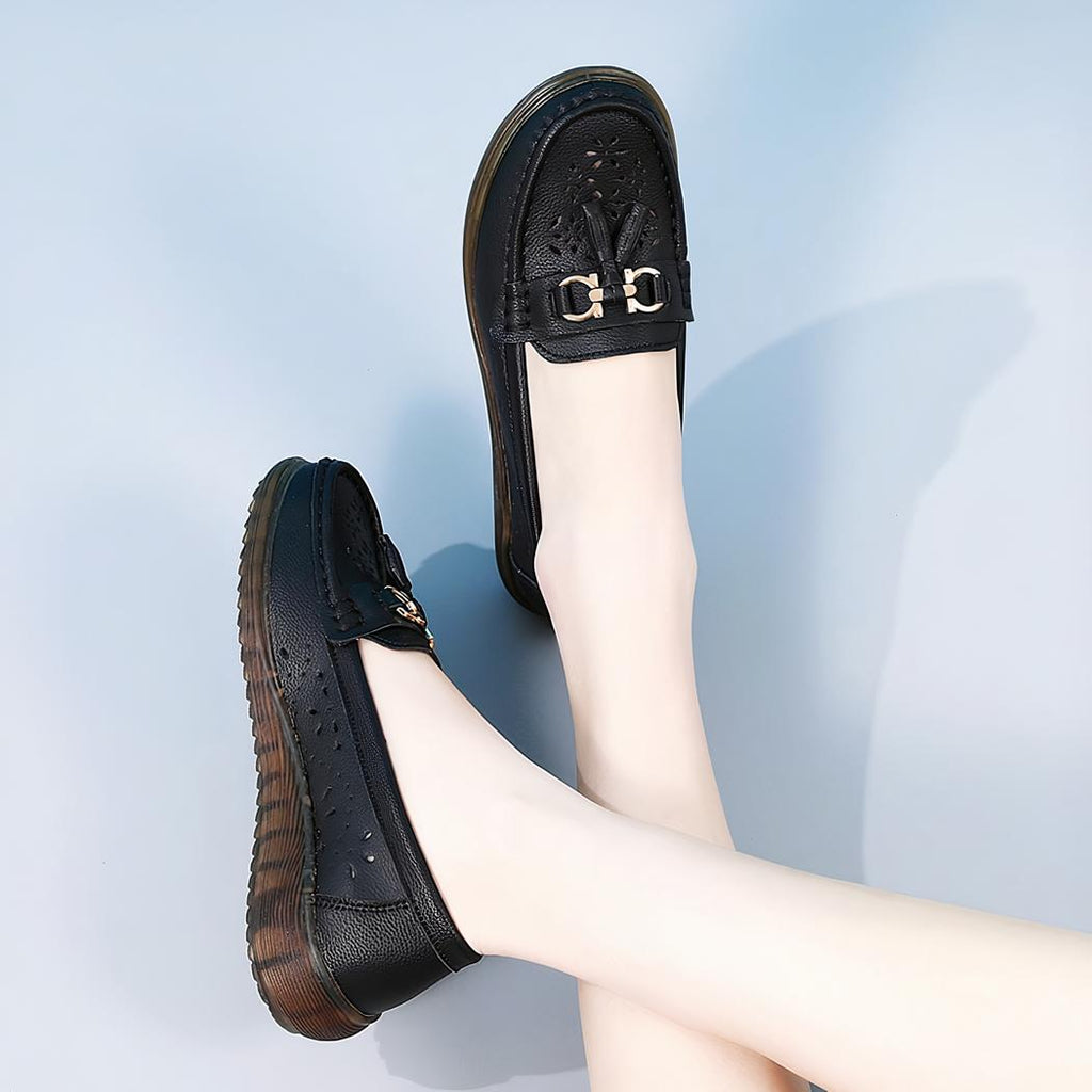 Mocassins à enfiler à glands pour femme