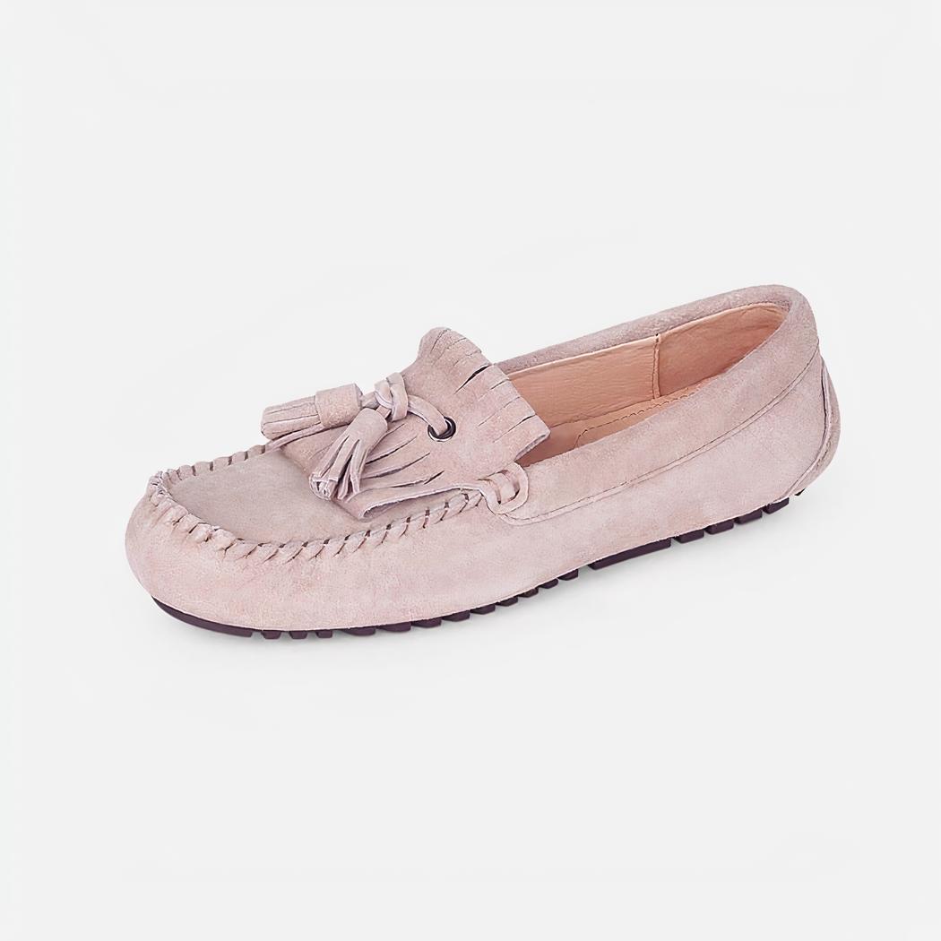 Mocassins à franges en daim pour femme