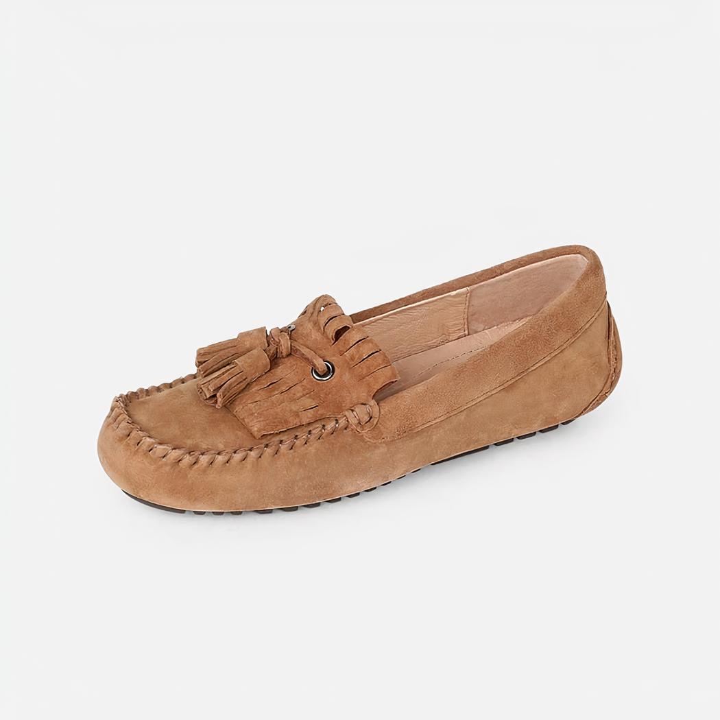 Mocassins à franges en daim pour femme