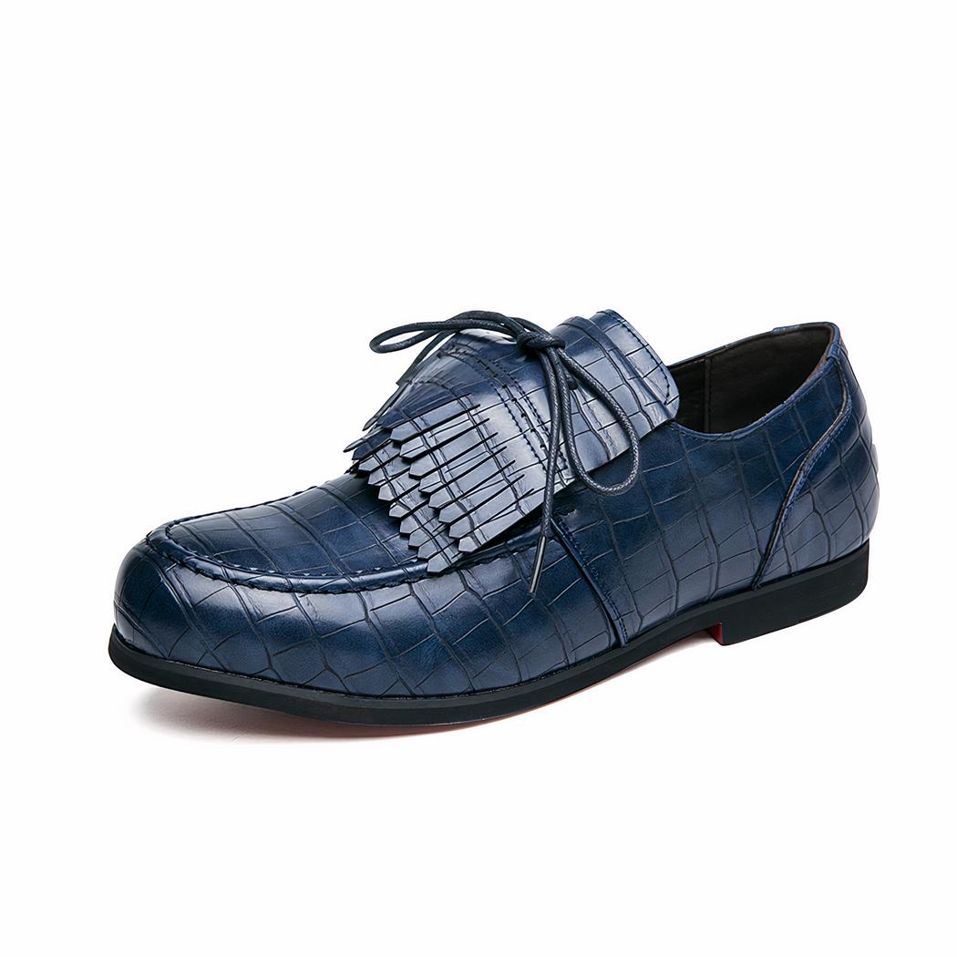 Mocassins à gland avec un effet croco classique pour hommes