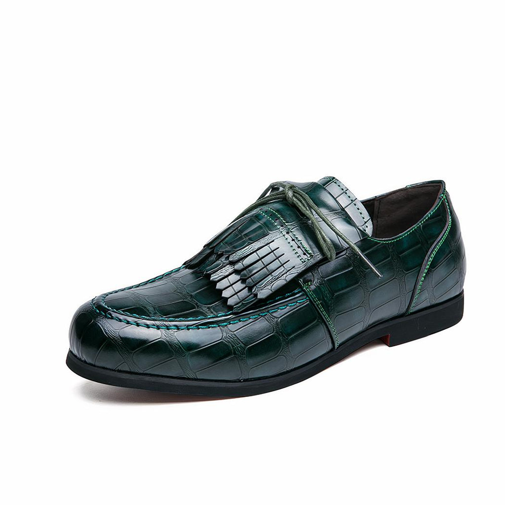 Mocassins à gland avec un effet croco classique pour hommes