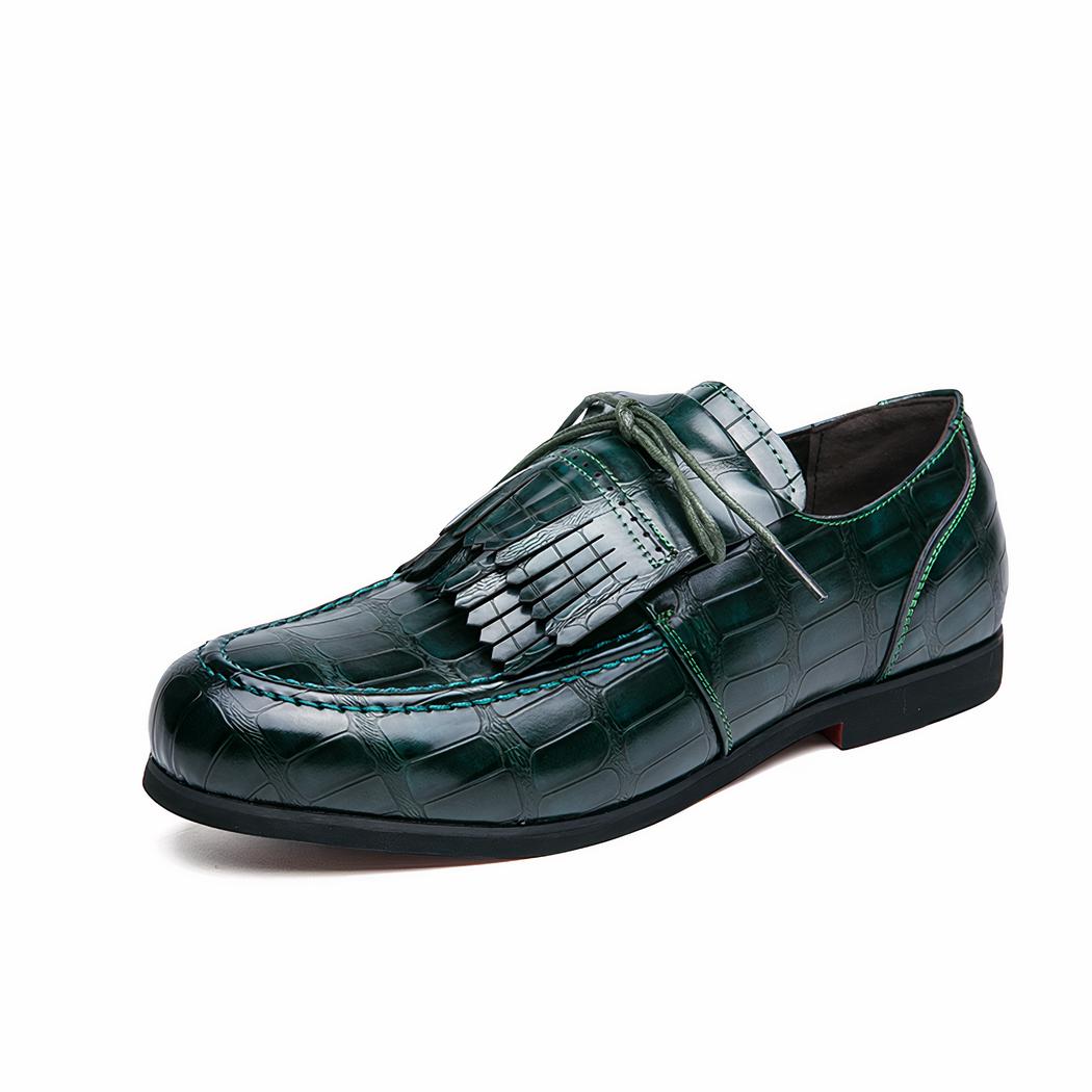 Mocassins à gland avec un effet croco classique pour hommes