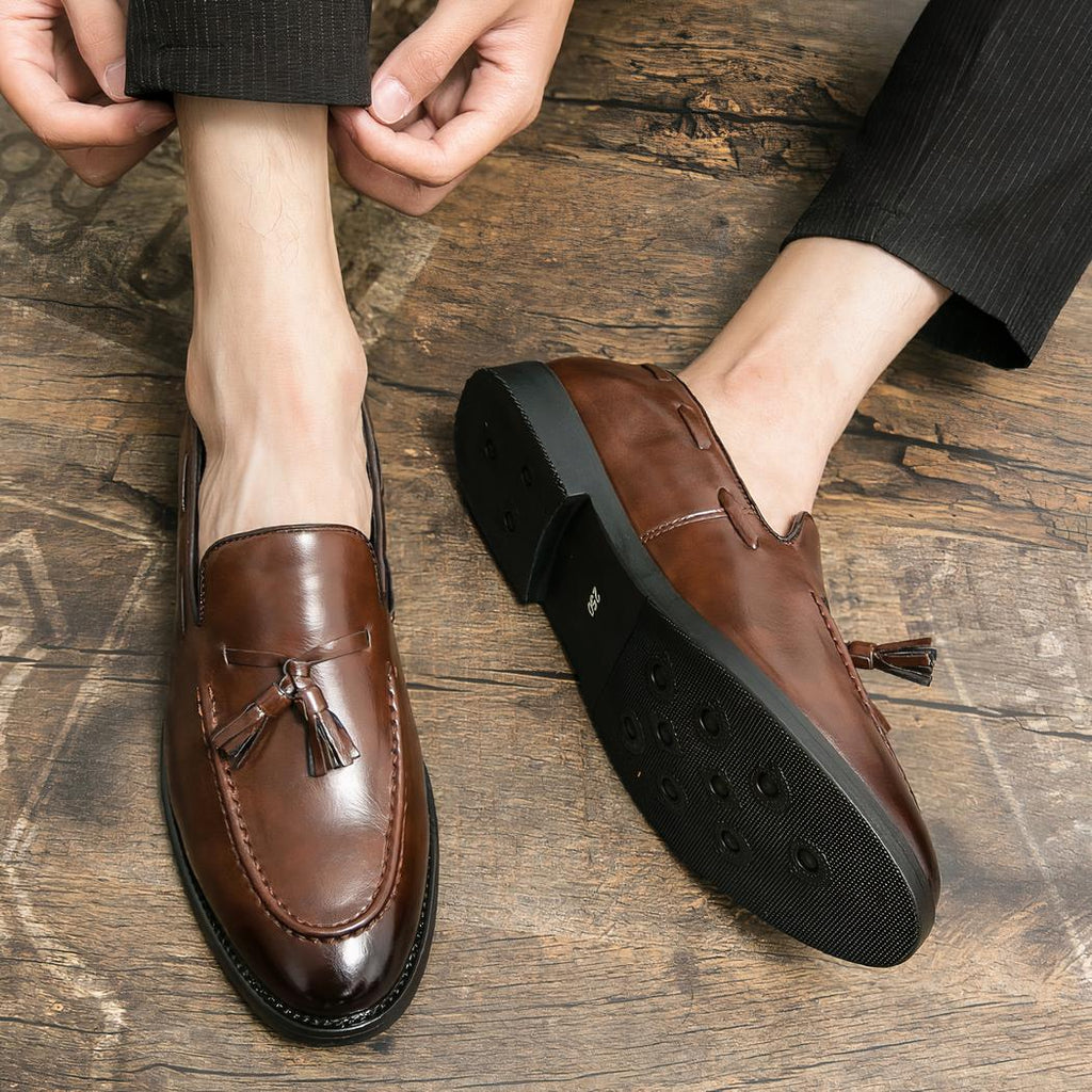 Mocassins à glands classiques en cuir lisse