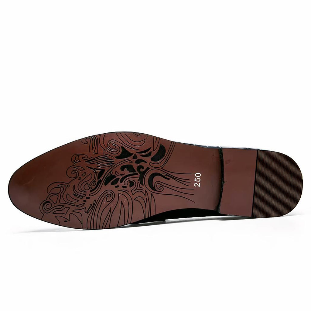 Mocassins à glands effet cuir crocodile