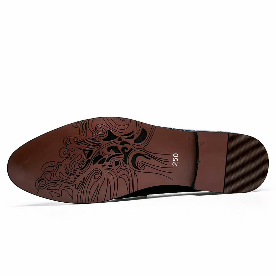 Mocassins à glands effet cuir crocodile