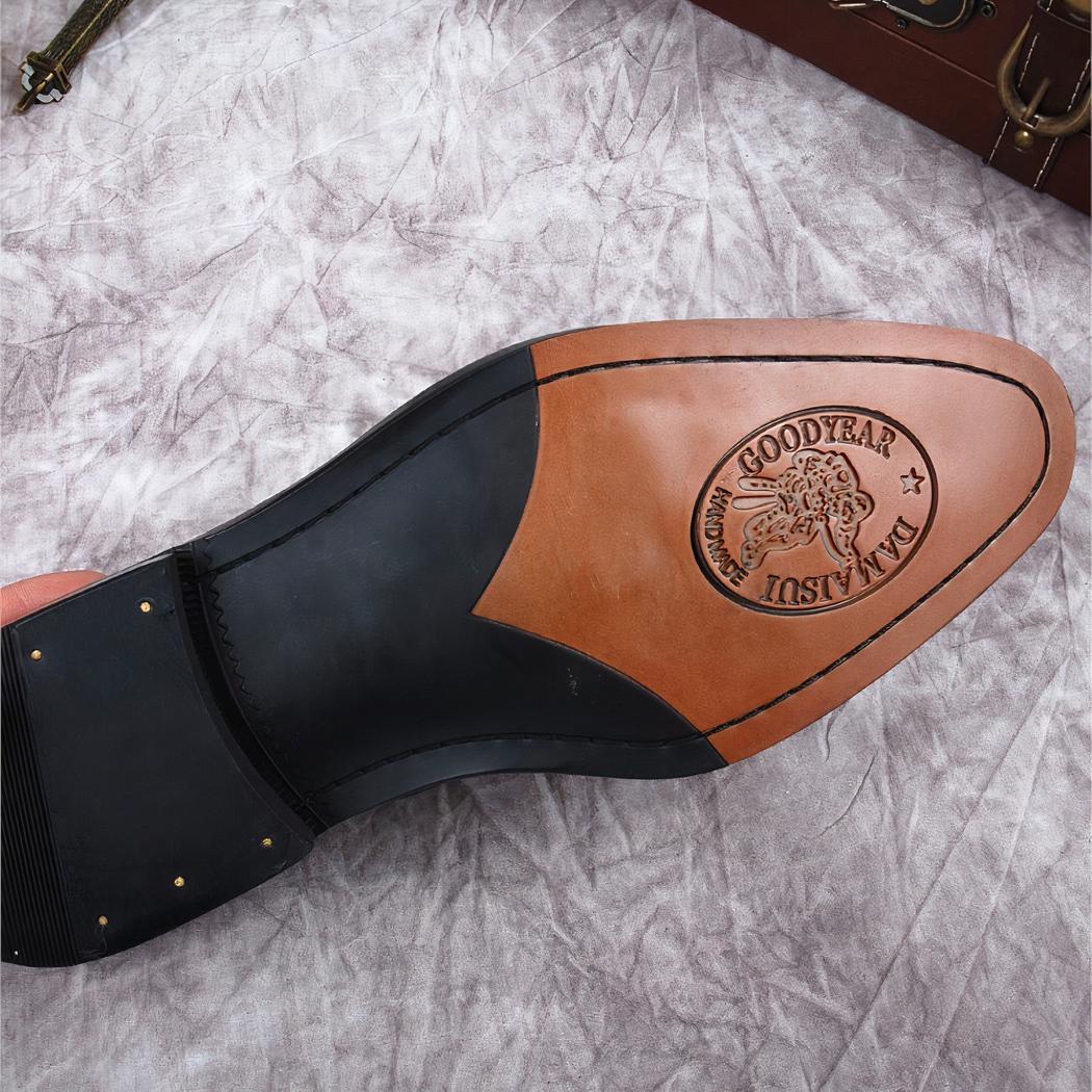 Mocassins à gland en cuir véritable marron pour hommes
