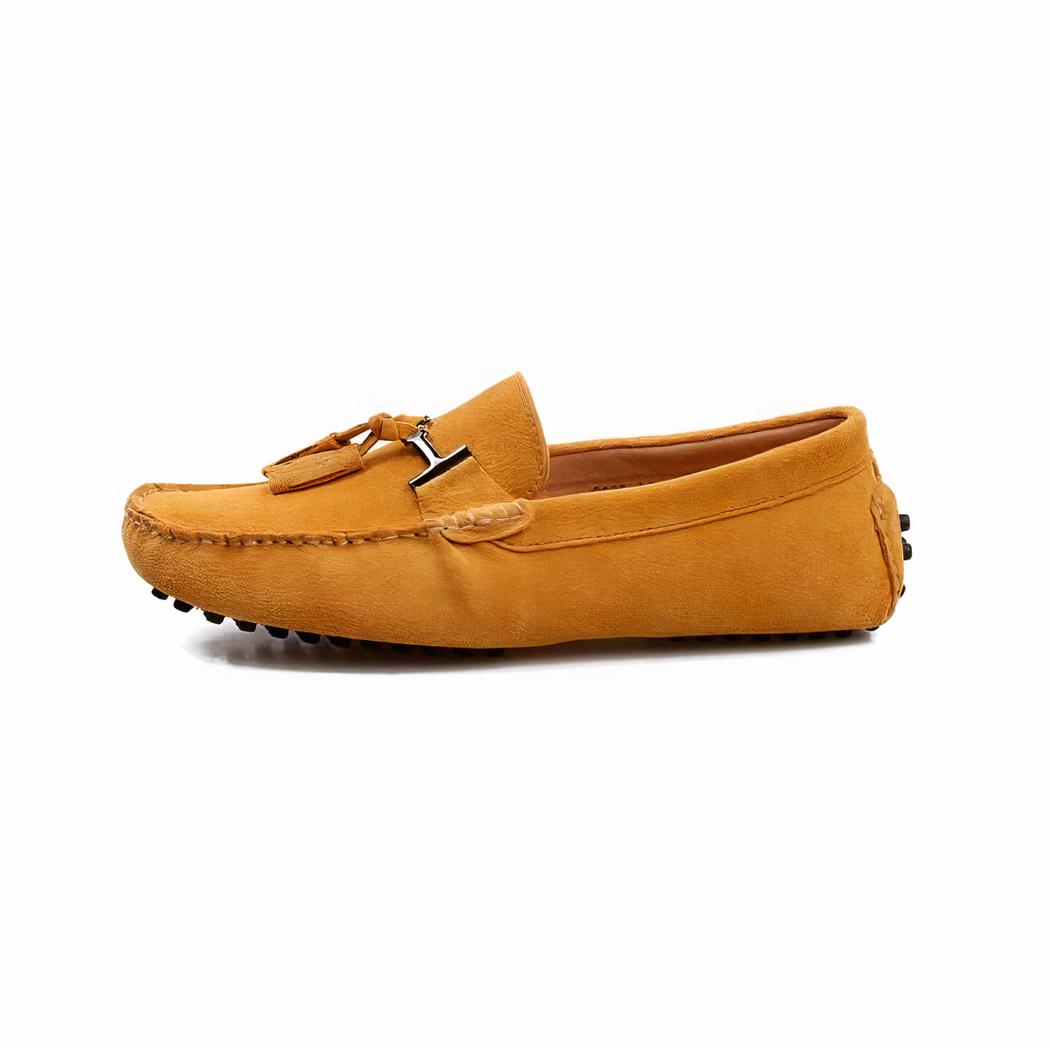 Mocassins à glands en daim camel pour homme