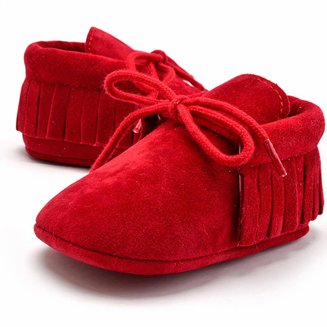 Mocassins à lacets avec des franges pour bébé