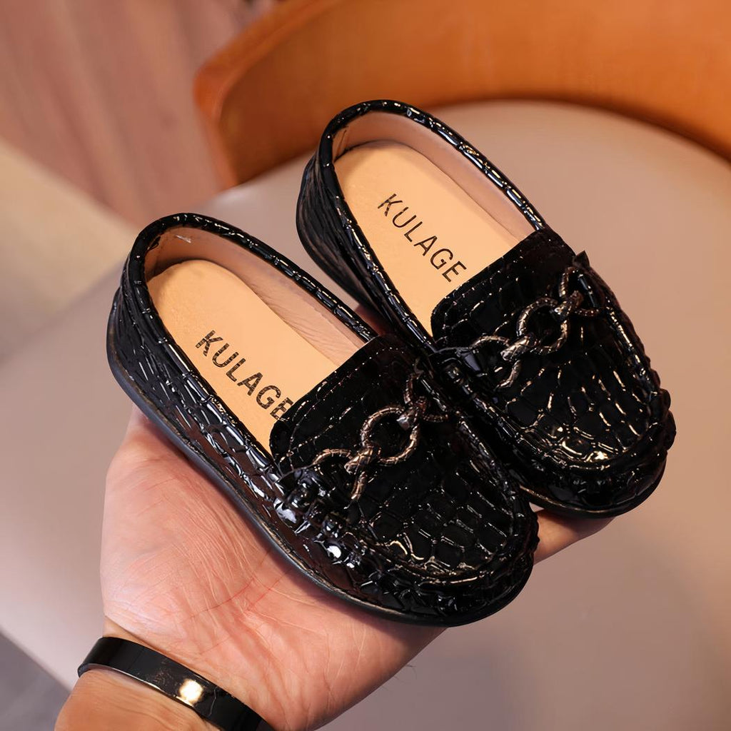 Mocassins à motif crocodile pour bébé fille