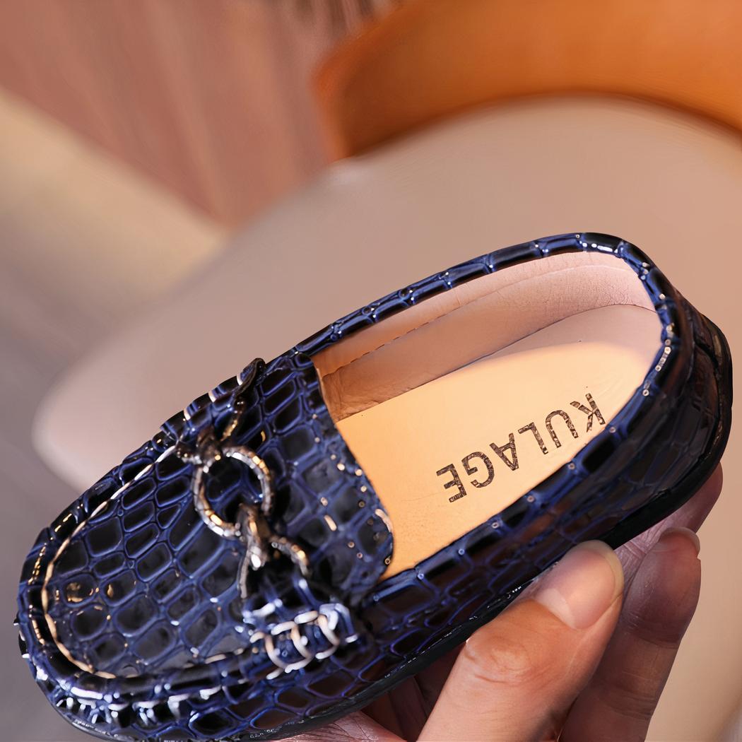 Mocassins à motif crocodile pour bébé fille