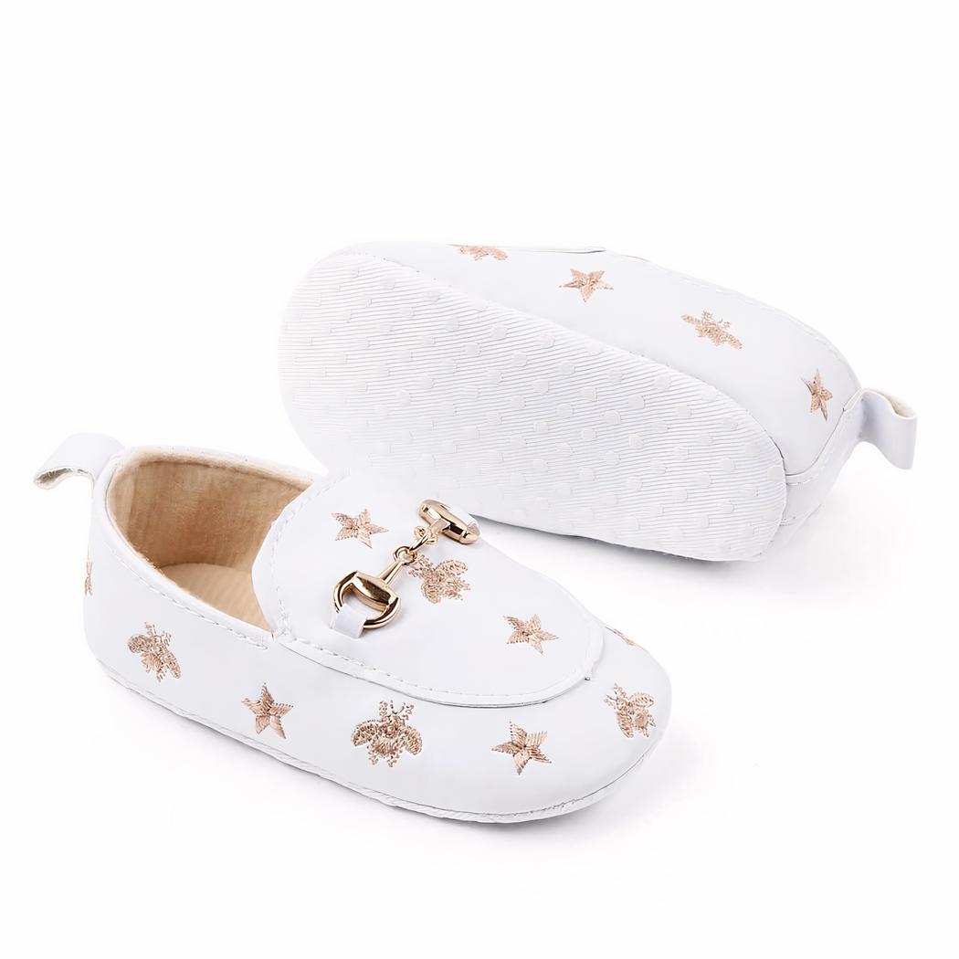mocassin a motif étoile blanc pour bébé
