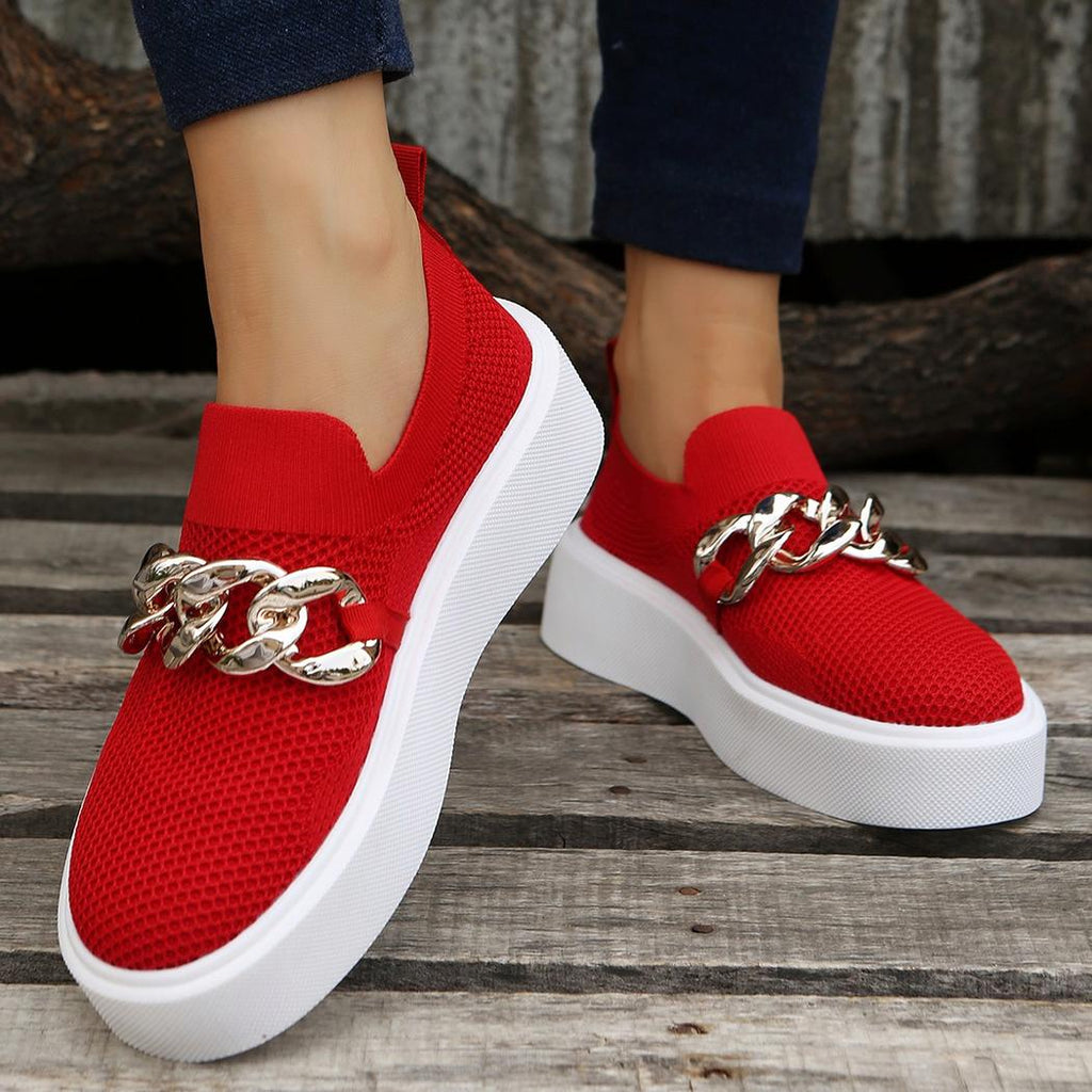 Mocassins à plateforme à chaine métallique