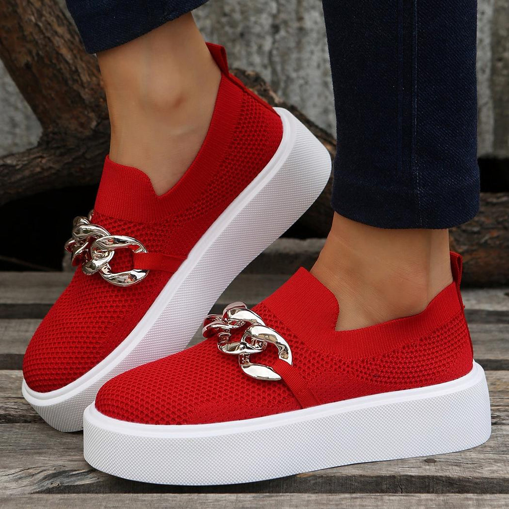 Mocassins à plateforme à chaine métallique