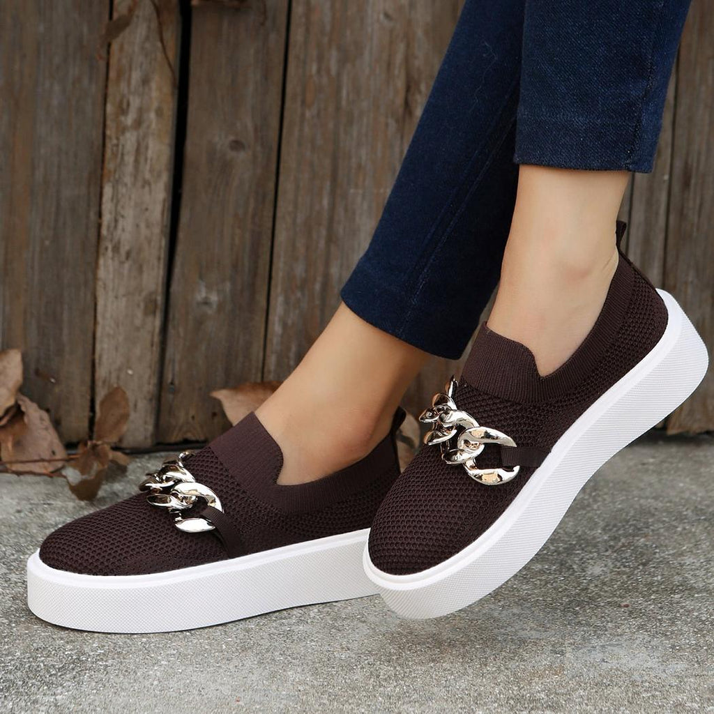 Mocassins à plateforme à chaine métallique