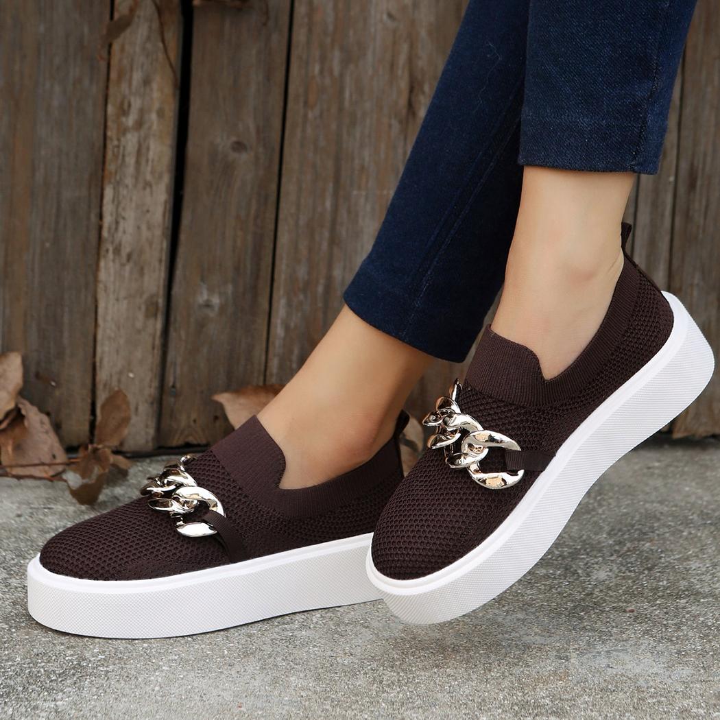 Mocassins à plateforme à chaine métallique