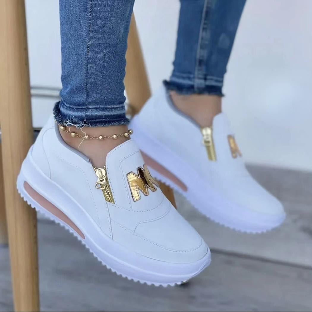 Mocassins à plateforme avec fermeture éclair pour femme