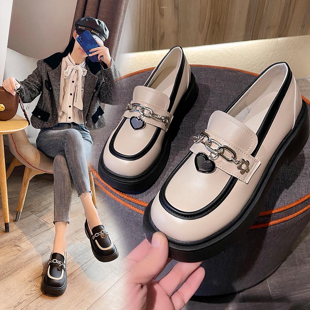 Mocassins à plateforme de style britannique pour femme