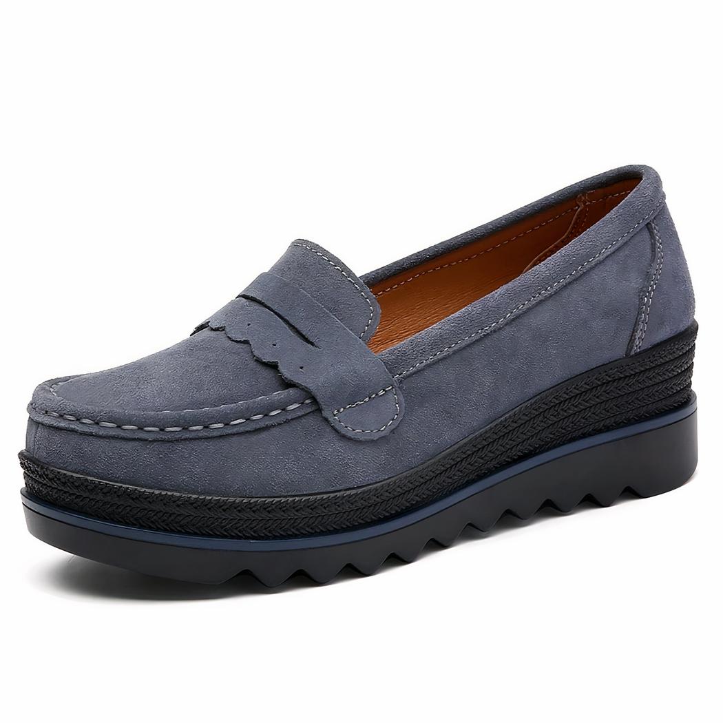 Mocassins à plateforme effet cuir suédé pour femme