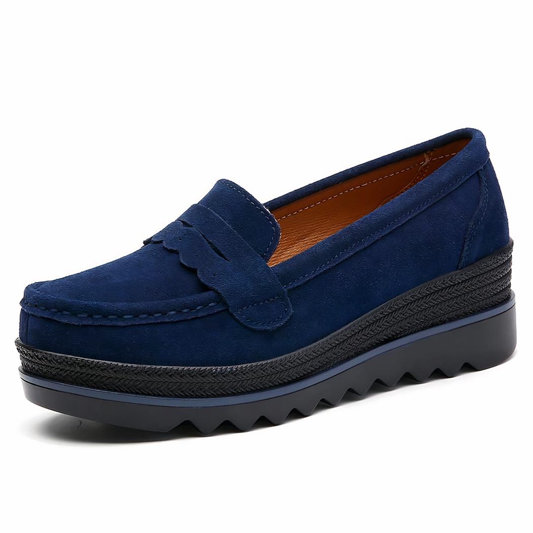 Mocassins à plateforme effet cuir suédé pour femme