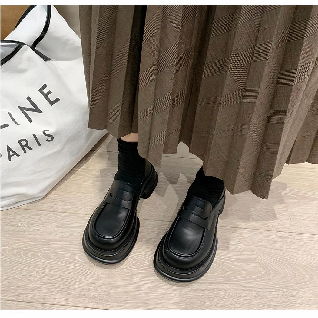 Mocassins à plateforme style écolière pour femmes