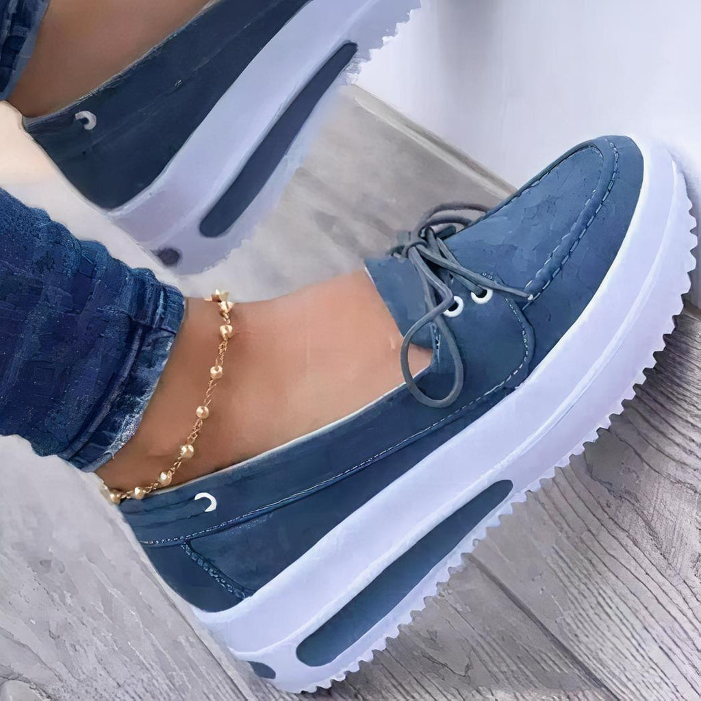 Mocassins à plateforme et lacets pour femme