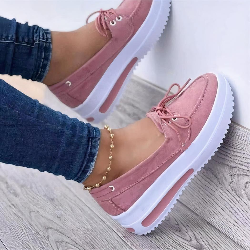 Mocassins à plateforme et lacets pour femme