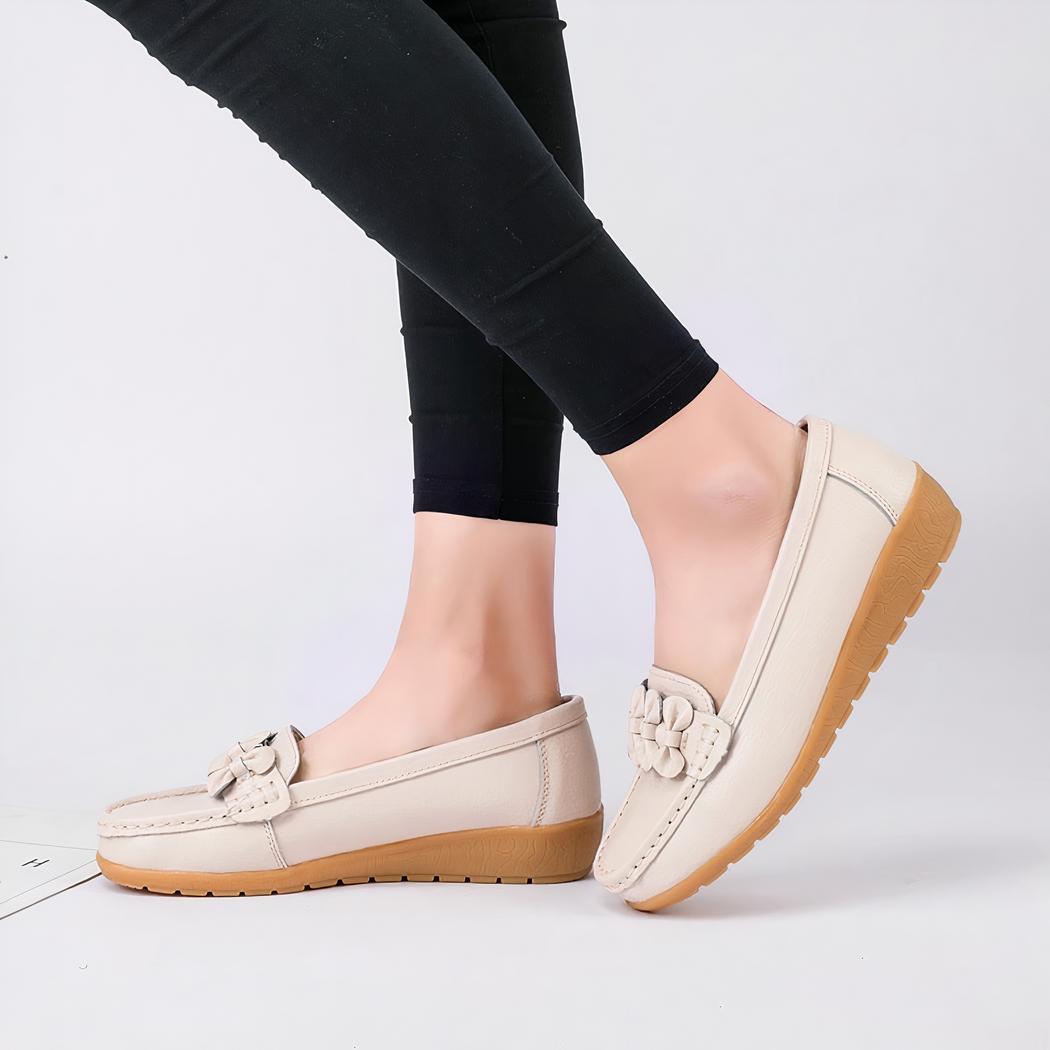Mocassins à semelle épaisse en cuir pour femme