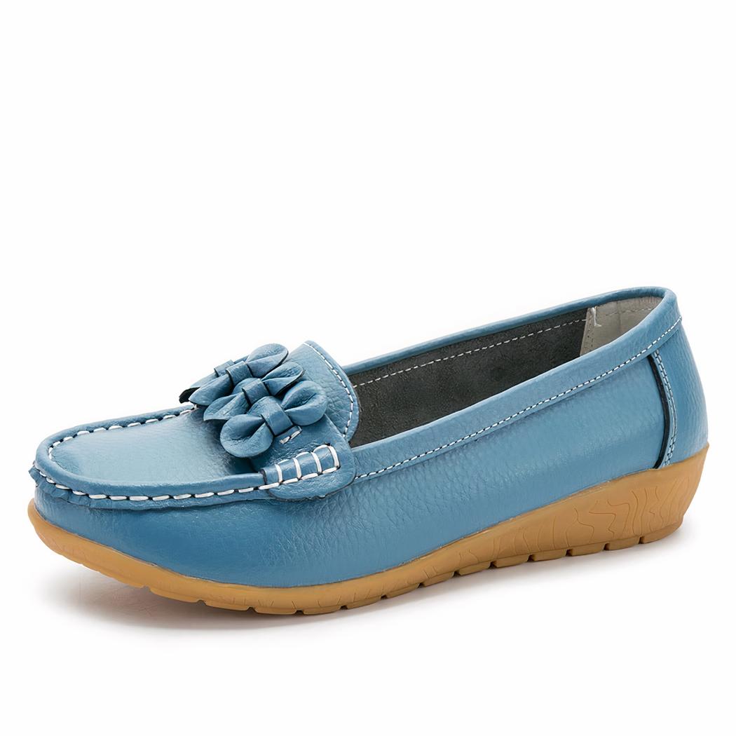 Mocassins à semelle épaisse en cuir pour femme