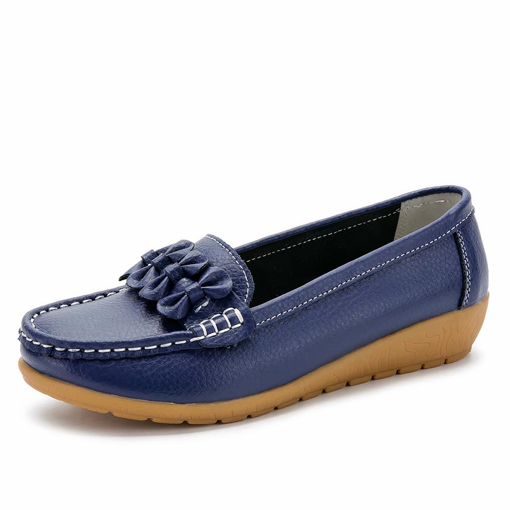 Mocassins à semelle épaisse en cuir pour femme