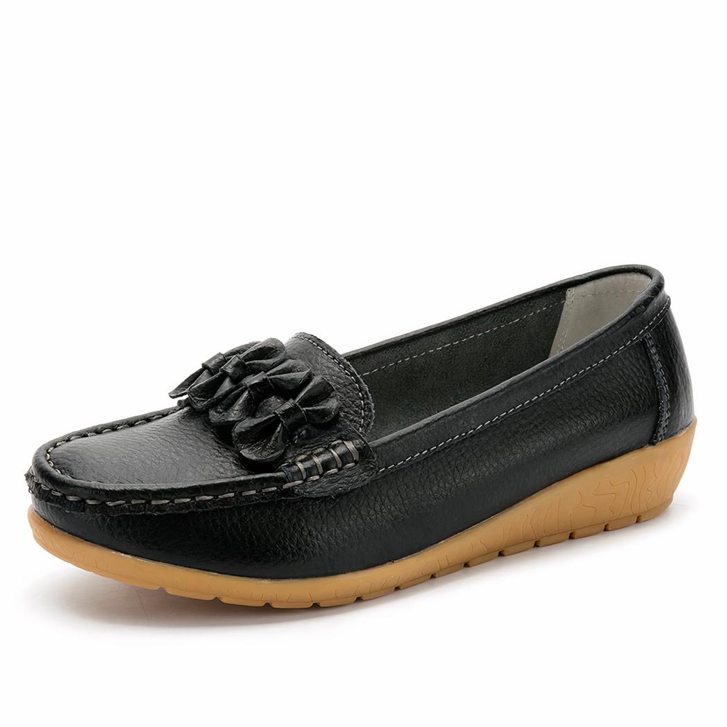 Mocassins à semelle épaisse en cuir pour femme