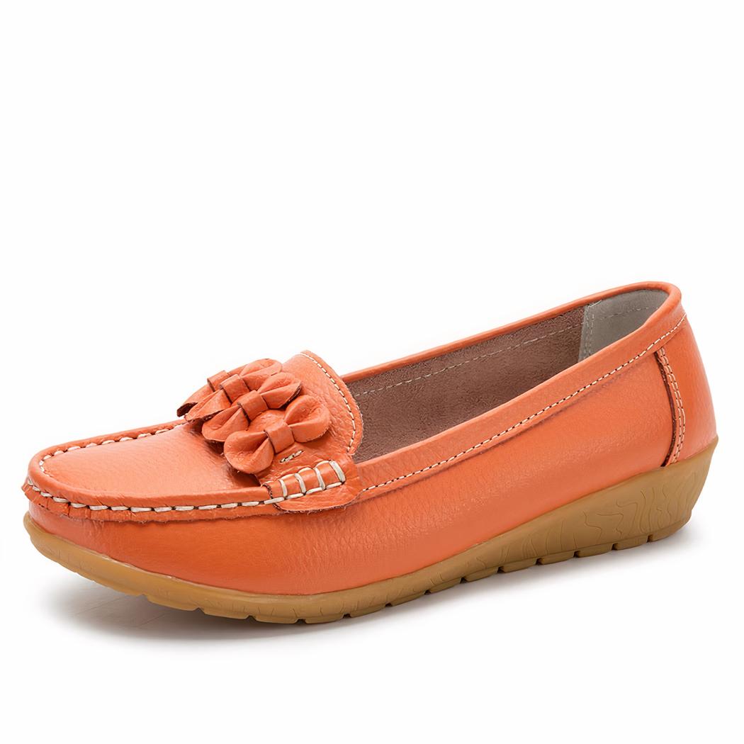 Mocassins à semelle épaisse en cuir pour femme