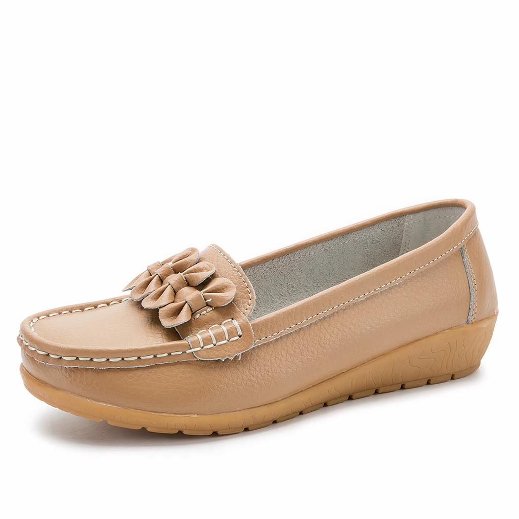 Mocassins à semelle épaisse en cuir pour femme