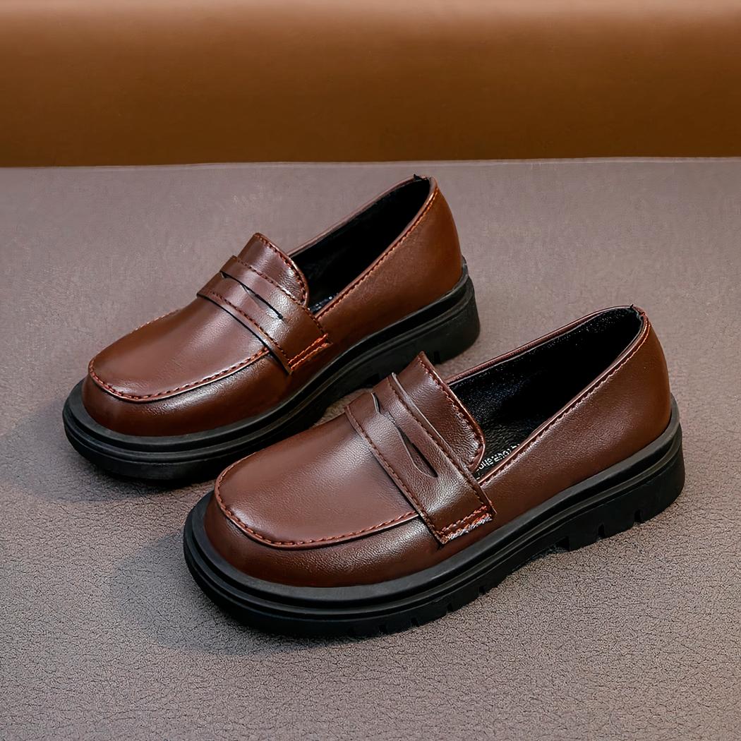 Mocassins en cuir de style britannique pour garçons