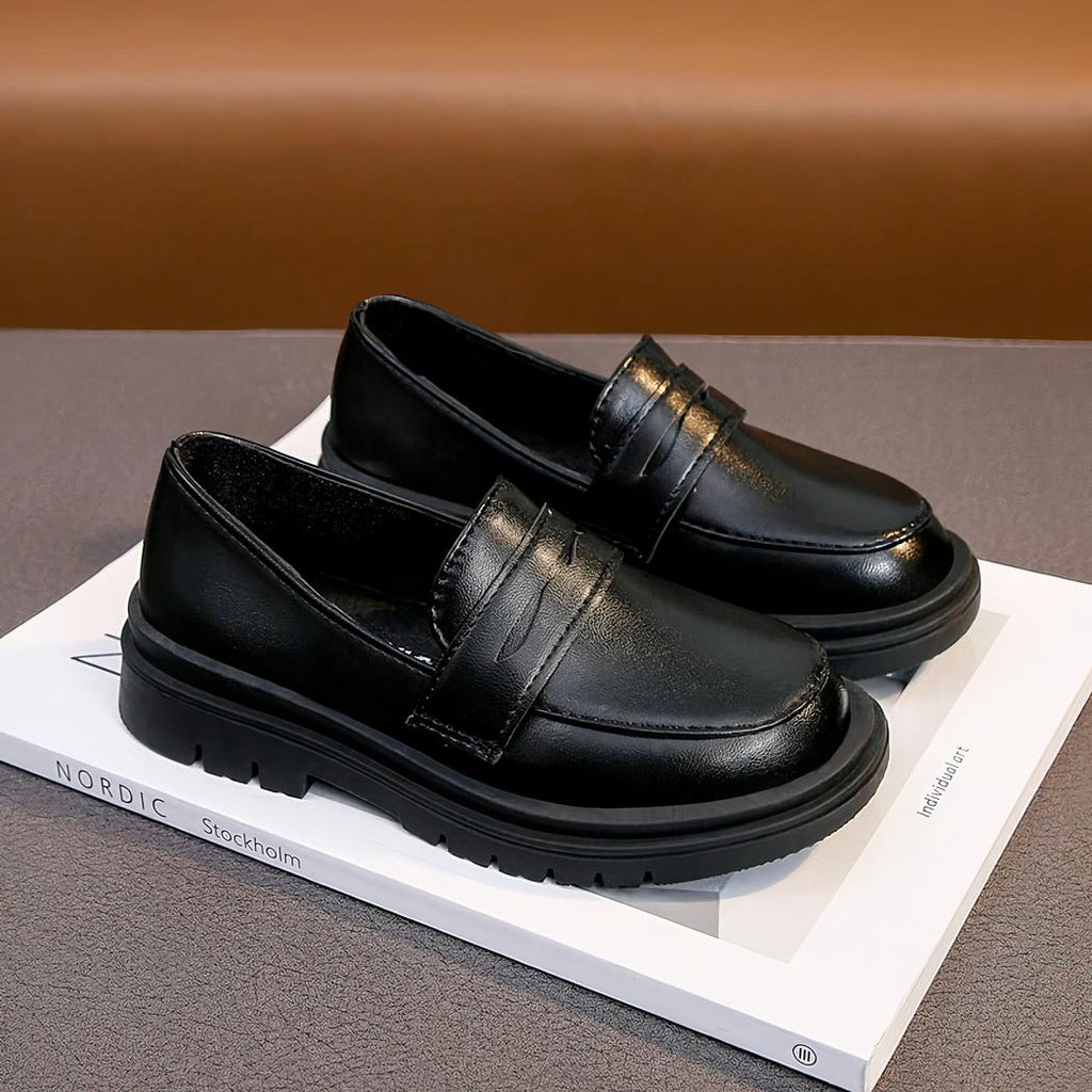 Mocassins en cuir de style britannique pour garçons