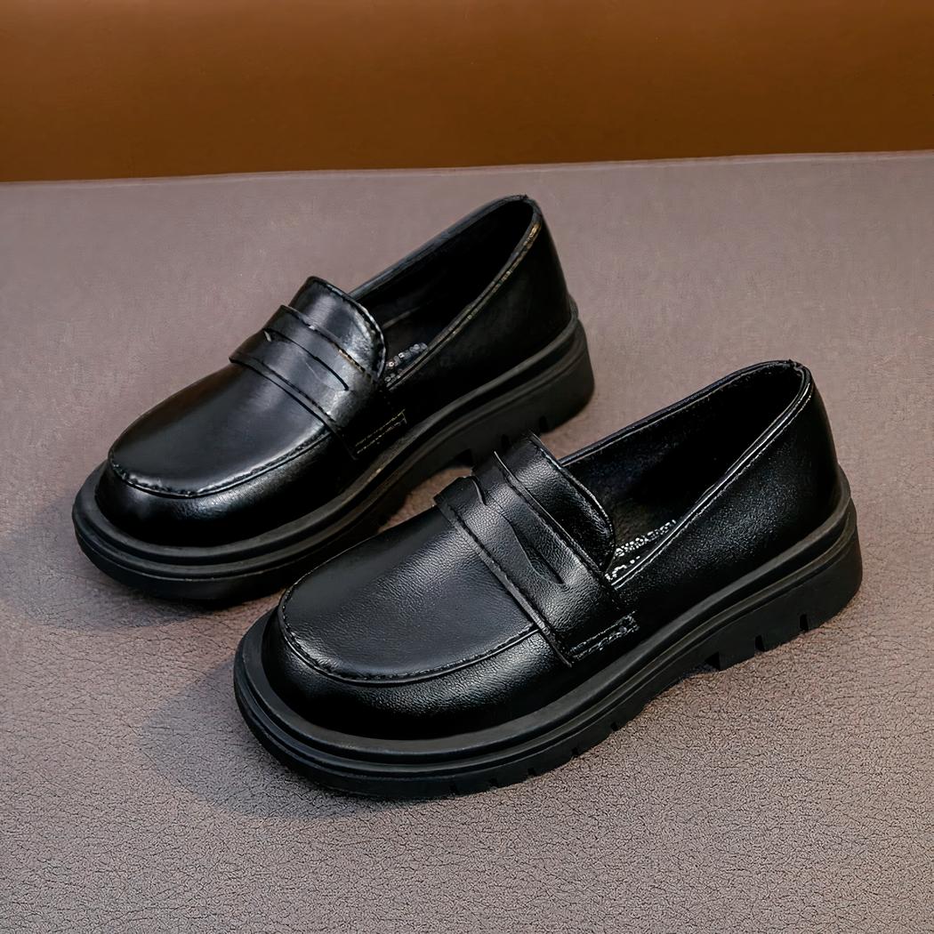 Mocassins en cuir de style britannique pour garçons