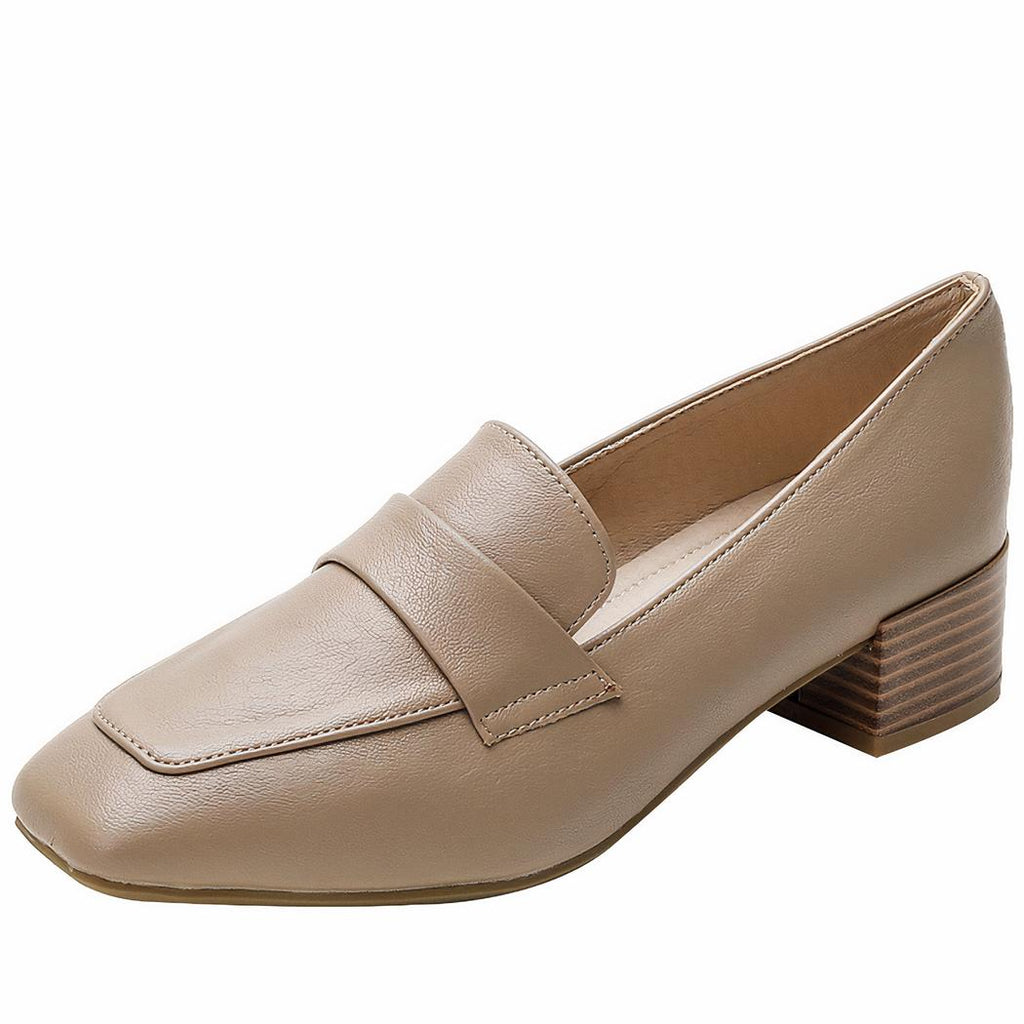 Mocassins classiques à petits talons carrés pour femme