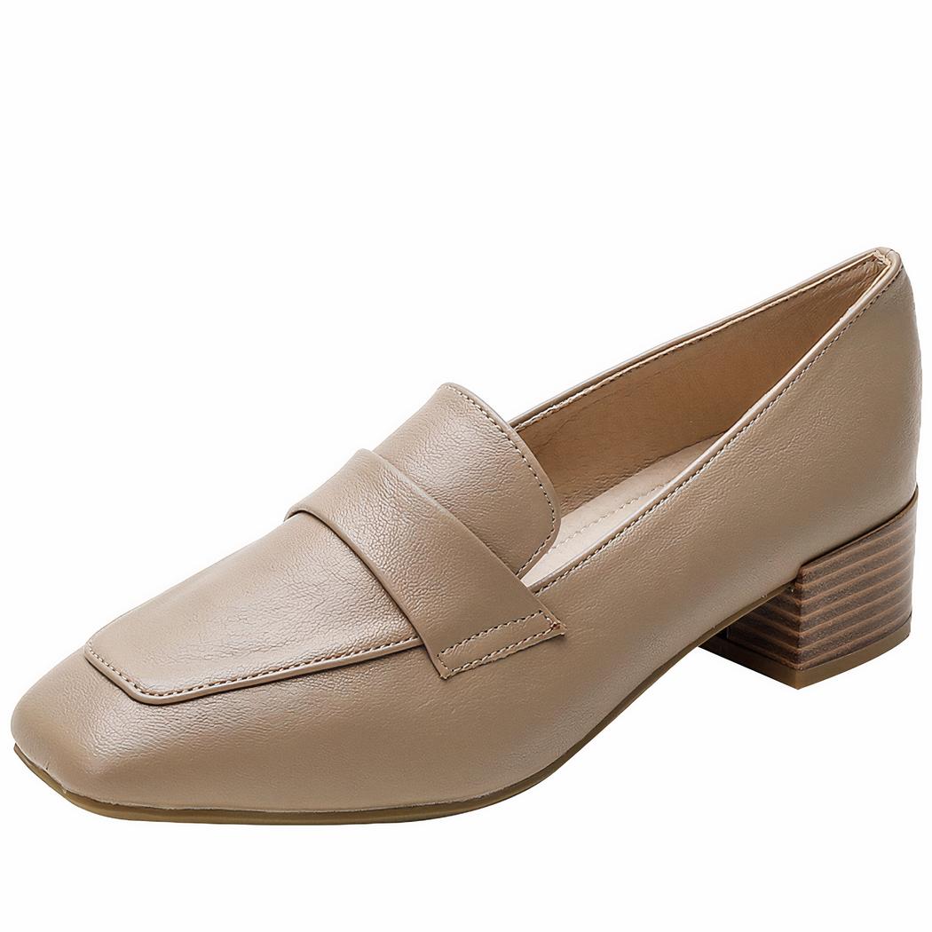 Mocassins classiques à petits talons carrés pour femme