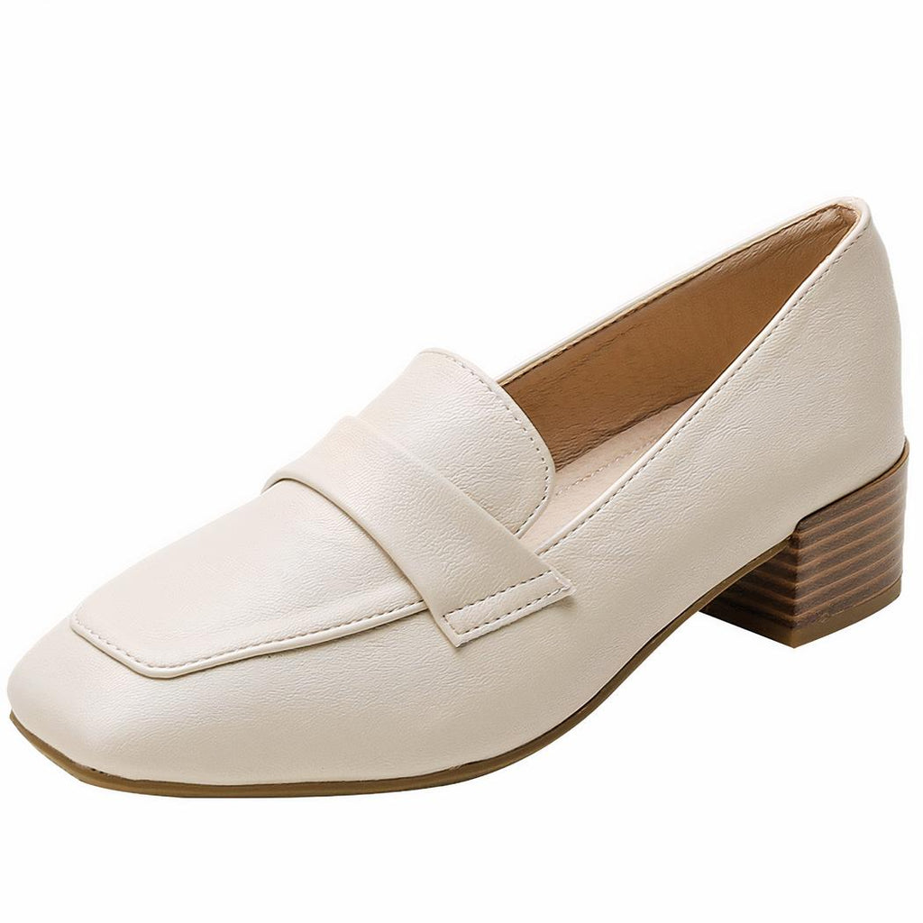 Mocassins classiques à petits talons carrés pour femme