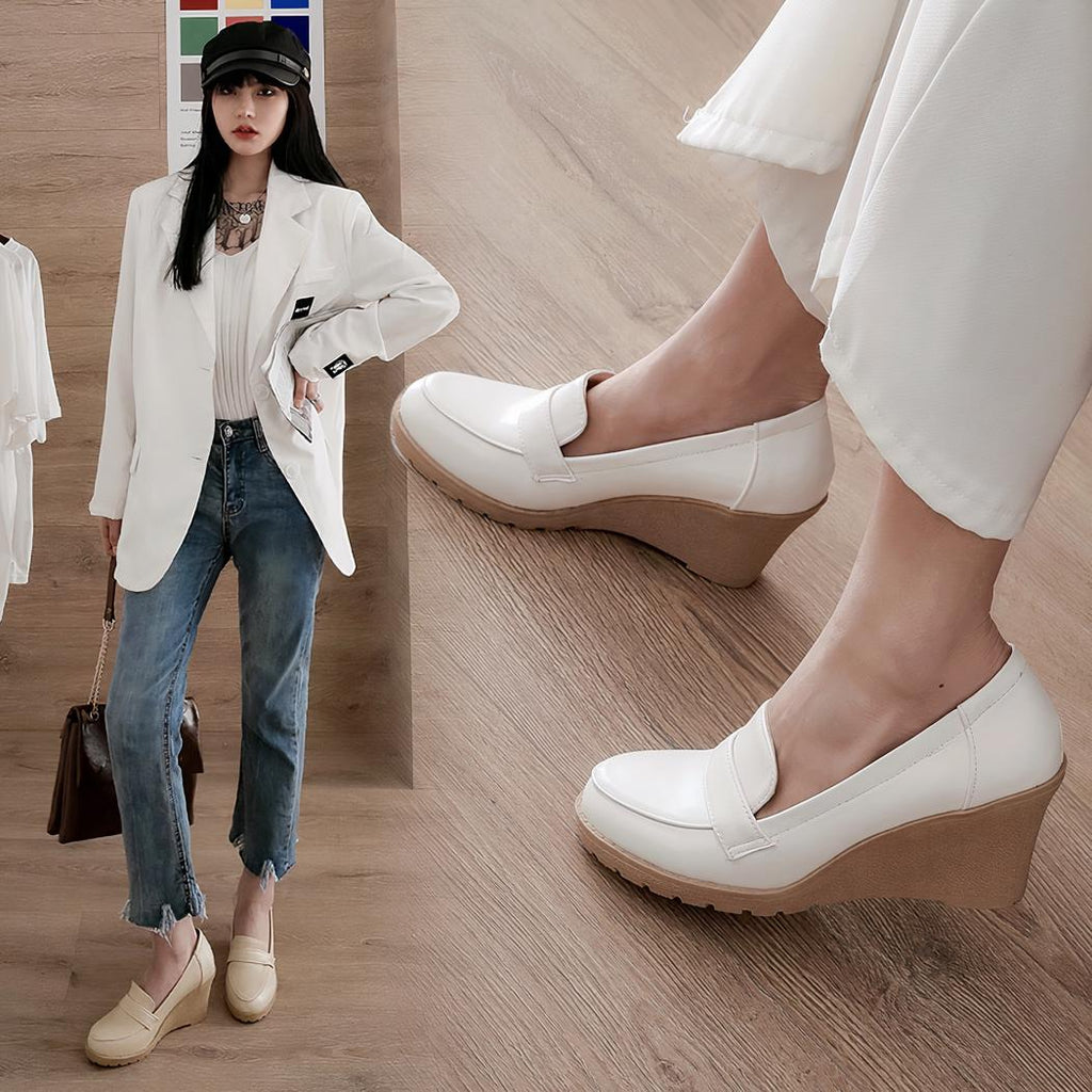 Mocassins à talons compensés pour femme