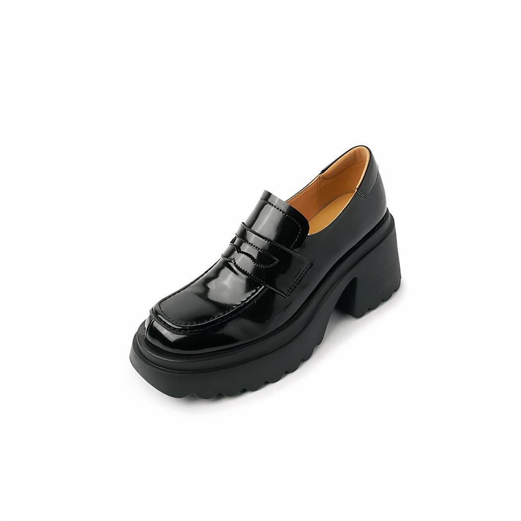 Mocassins à talons en cuir pour femmes