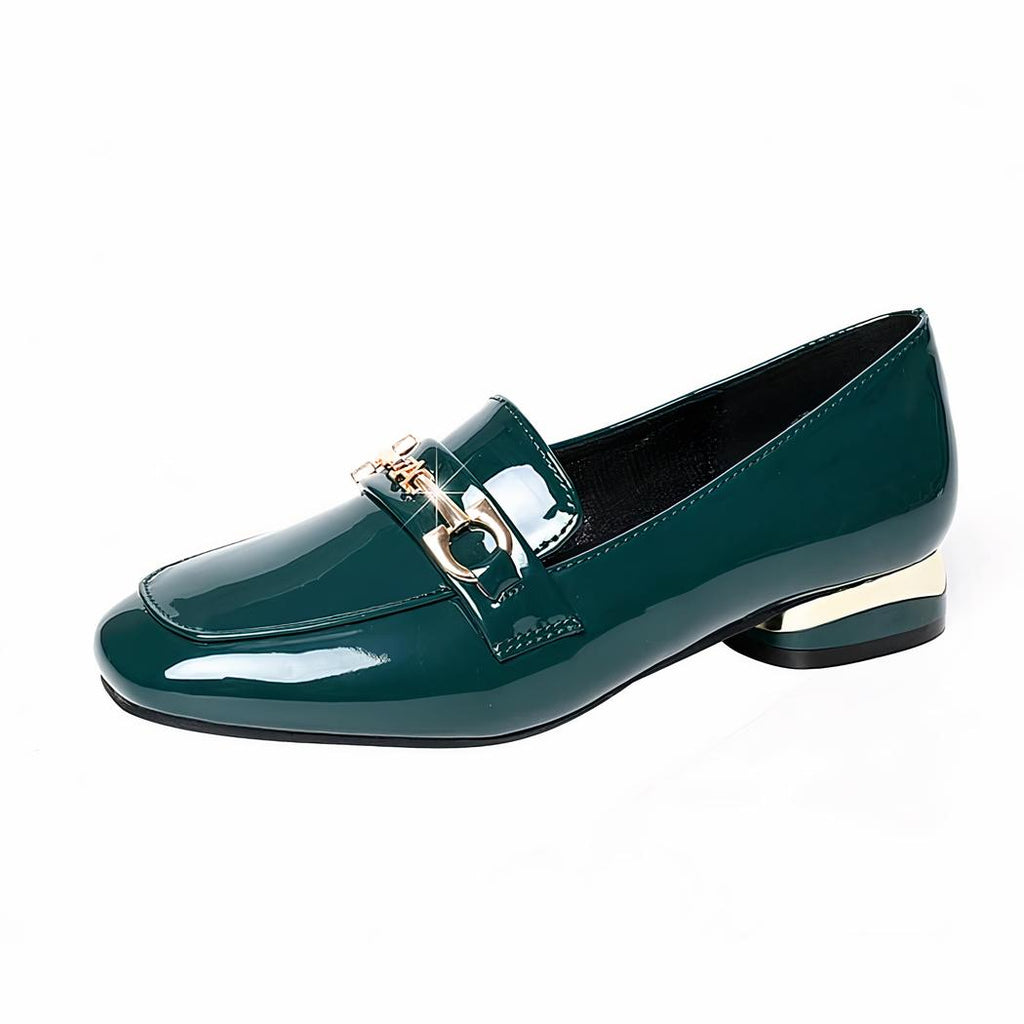 Mocassins à talons en cuir vernis