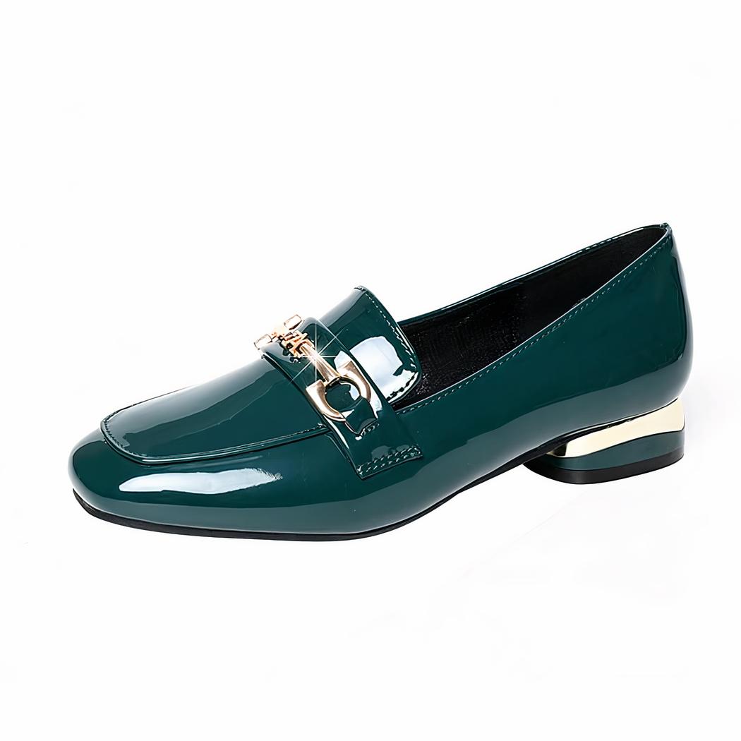 Mocassins à talons en cuir vernis