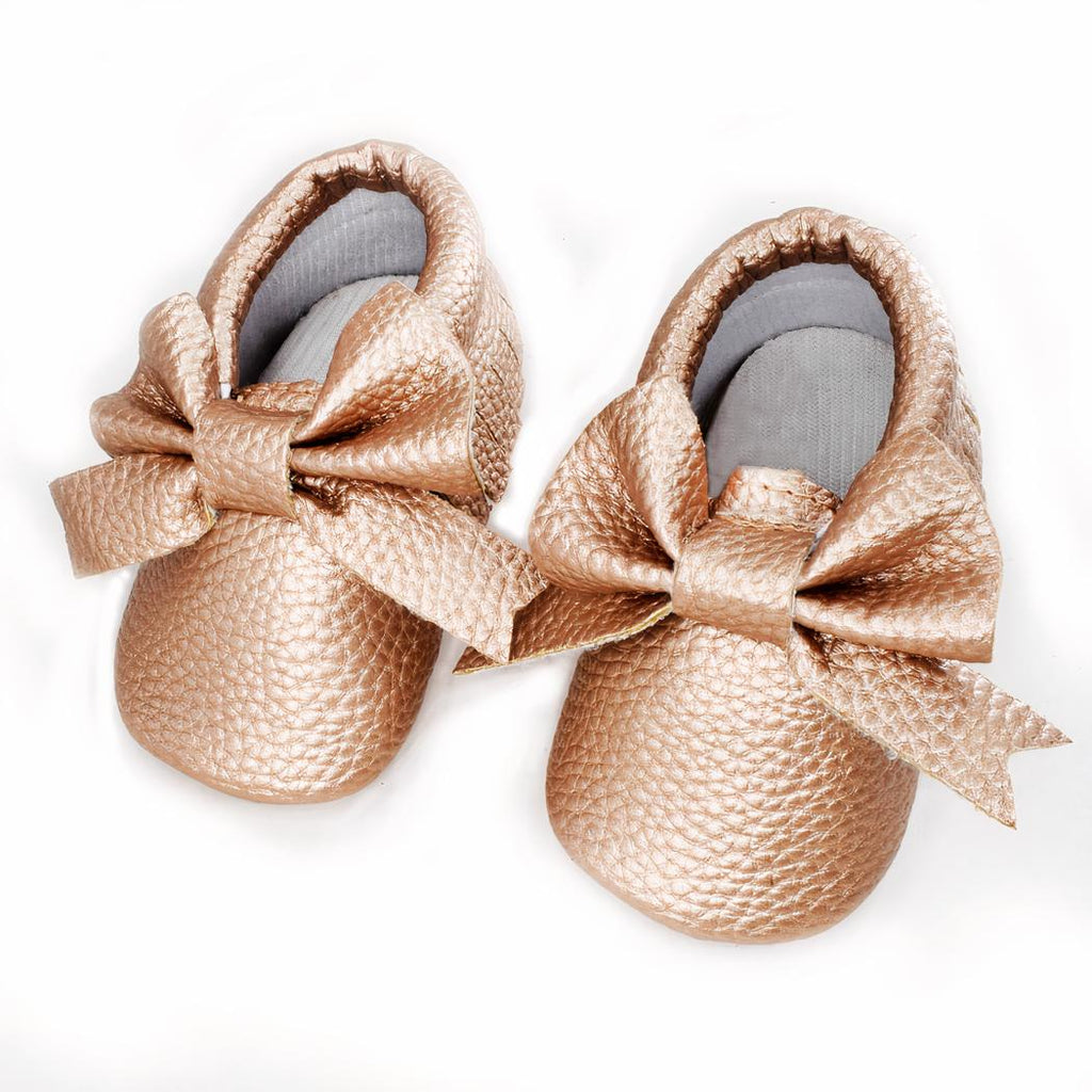 Mocassins avec nœud papillon pour nouveau-né