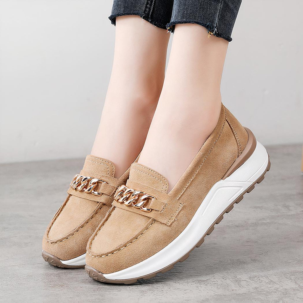 Mocassins baskets à plateforme en suédine