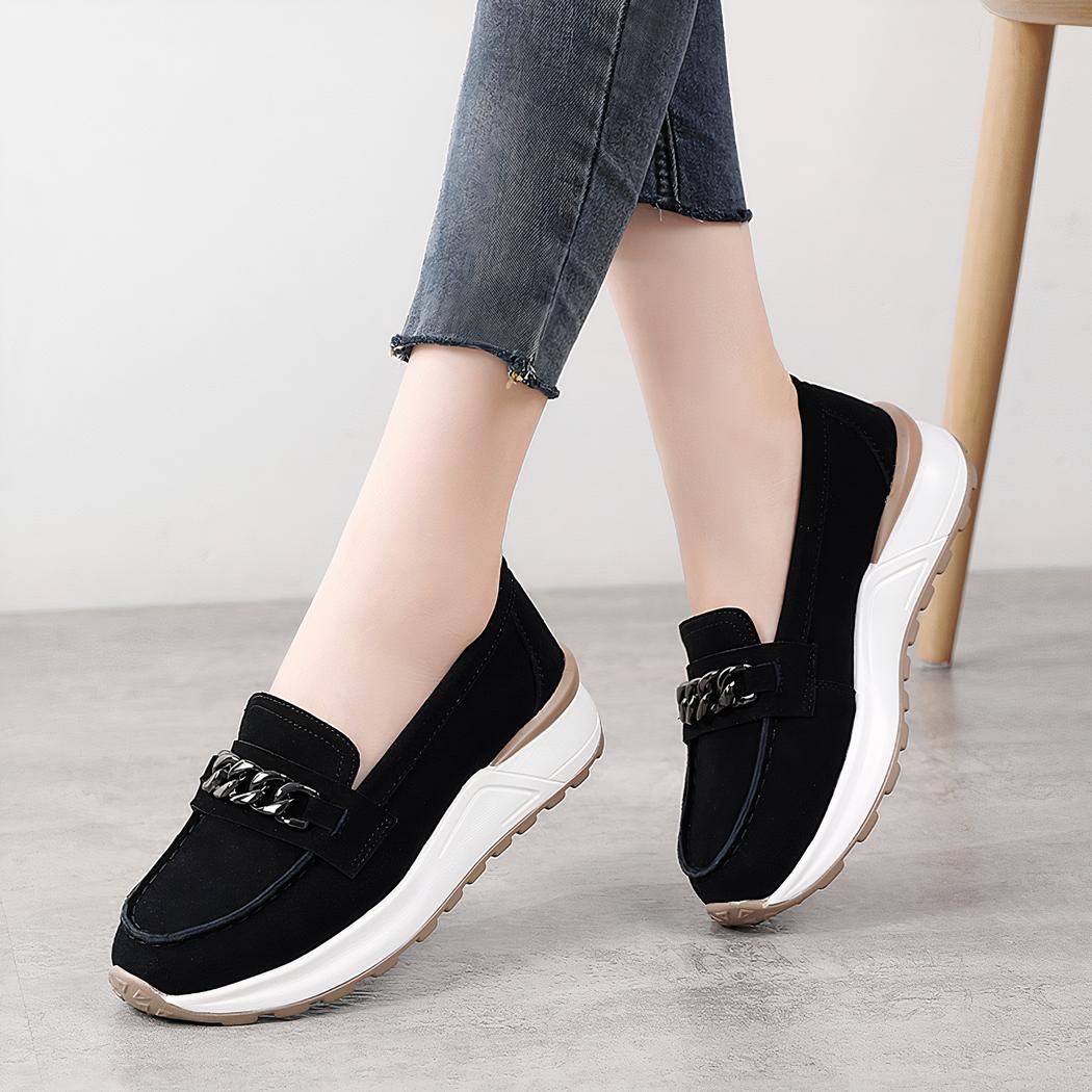 Mocassins baskets à plateforme en suédine