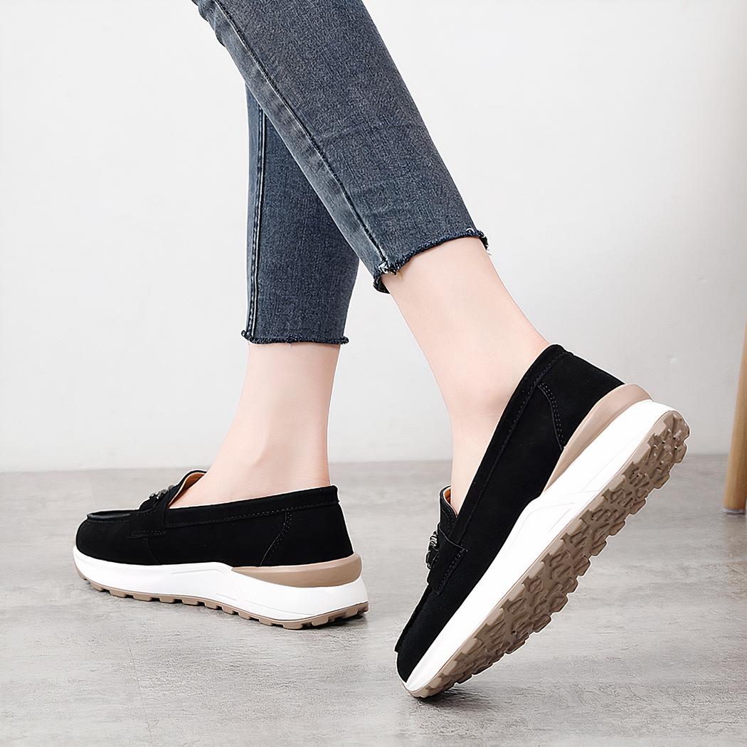 Mocassins baskets à plateforme en suédine