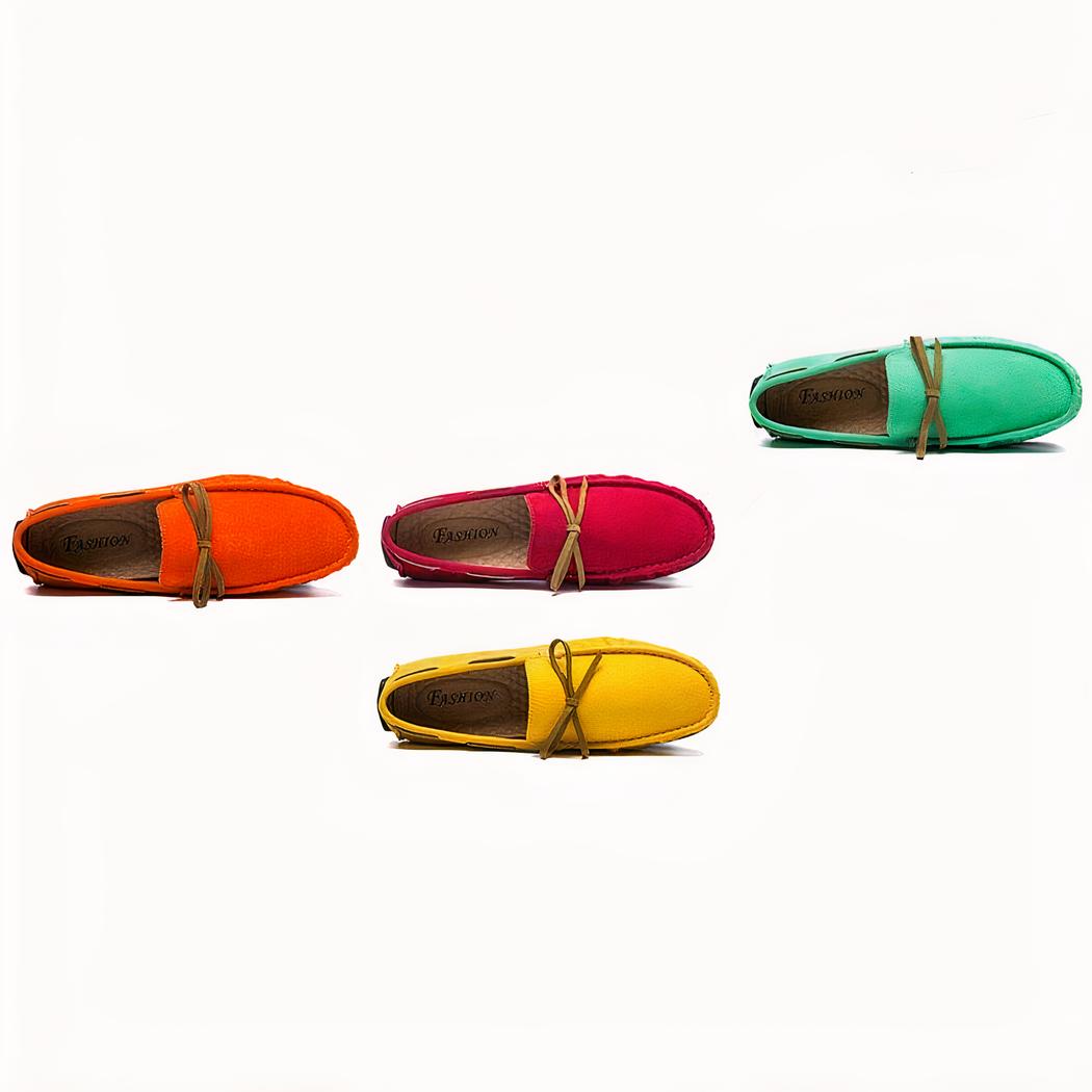 Mocassins bateau à enfiler effet daim colorés pour homme