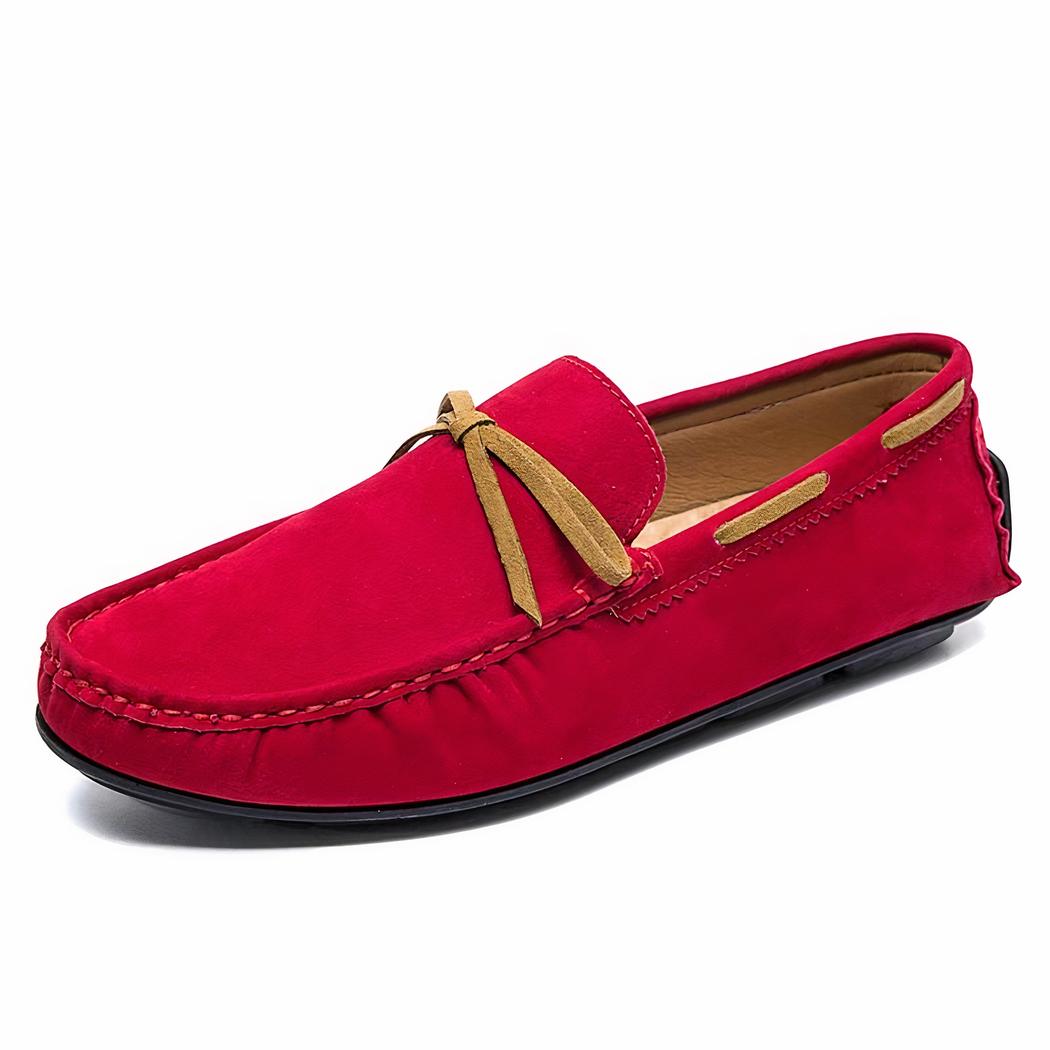Mocassins bateau à enfiler effet daim colorés pour homme
