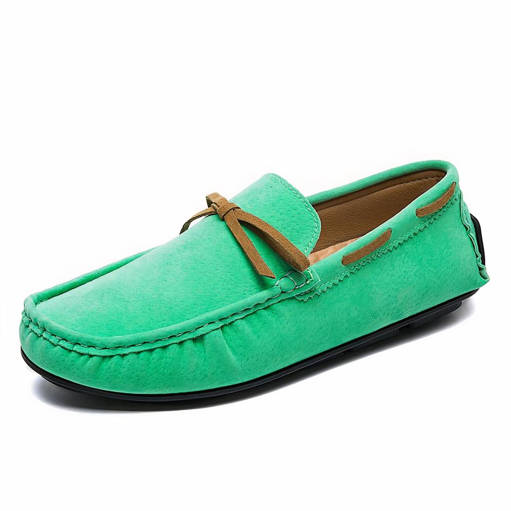 Mocassins bateau à enfiler effet daim colorés pour homme
